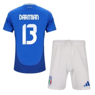 Kids Italië Matteo Darmian #13 Thuisshirt EK 2024 Voetbalshirts Korte Mouw (+ Korte broeken)