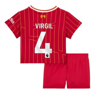 Kids Liverpool Virgil van Dijk #4 Thuisshirt 2024-2025 Voetbalshirts Korte Mouw (+ Korte broeken)