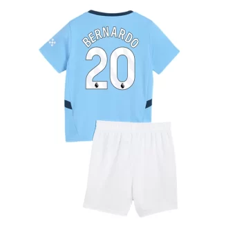 Kids Manchester City Bernardo Silva #20 Thuisshirt 2024-2025 Voetbalshirts Korte Mouw (+ Korte broeken)