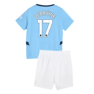 Kids Manchester City Kevin De Bruyne #17 Thuisshirt 2024-2025 Voetbalshirts Korte Mouw (+ Korte broeken)