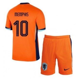 Kids Nederland Memphis Depay #10 Thuisshirt EK 2024 Voetbalshirts Korte Mouw (+ Korte broeken)