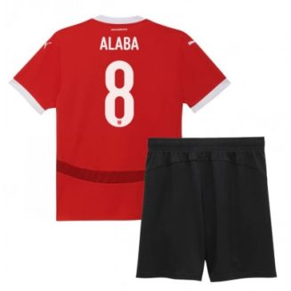 Kids Oostenrijk David Alaba #8 Thuisshirt EK 2024 Voetbalshirts Korte Mouw (+ Korte broeken)