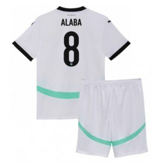Kids Oostenrijk David Alaba #8 Uitshirt EK 2024 Voetbalshirts Korte Mouw (+ Korte broeken)