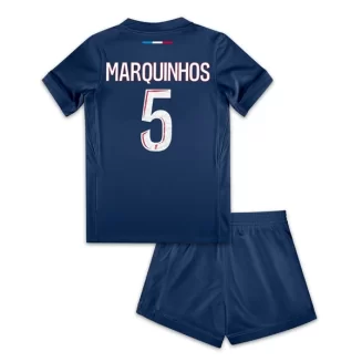 Kids Paris Saint Germain PSG Marquinhos #5 Thuisshirt 2024-2025 Voetbalshirts Korte Mouw (+ Korte broeken)