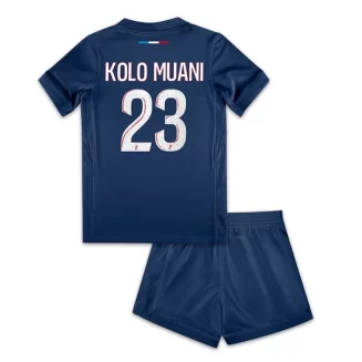 Kids Paris Saint Germain PSG Randal Kolo Muani #23 Thuisshirt 2024-2025 Voetbalshirts Korte Mouw (+ Korte broeken)