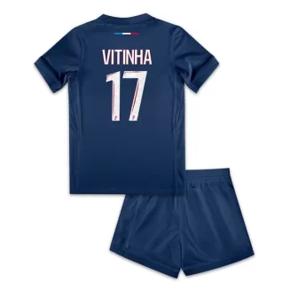 Kids Paris Saint Germain PSG Vitinha Ferreira #17 Thuisshirt 2024-2025 Voetbalshirts Korte Mouw (+ Korte broeken)