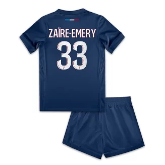 Kids Paris Saint Germain PSG Warren Zaire-Emery #33 Thuisshirt 2024-2025 Voetbalshirts Korte Mouw (+ Korte broeken)