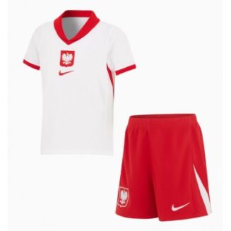 Kids Polen Thuisshirt EK 2024 Voetbalshirts Korte Mouw (+ Korte broeken)