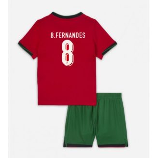Kids Portugal Bruno Fernandes #8 Thuisshirt EK 2024 Voetbalshirts Korte Mouw (+ Korte broeken)