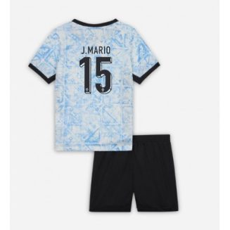 Kids Portugal Joao Mario #15 Uitshirt EK 2024 Voetbalshirts Korte Mouw (+ Korte broeken)