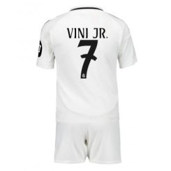 Kids Real Madrid Vinicius Junior #7 Thuisshirt 2024/25 Voetbalshirts Korte Mouw (+ Korte broeken)