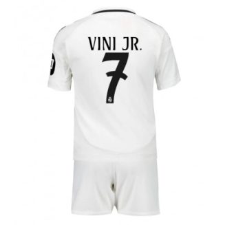 Kids Real Madrid Vinicius Junior #7 Thuisshirt 2024/25 Voetbalshirts Korte Mouw (+ Korte broeken)