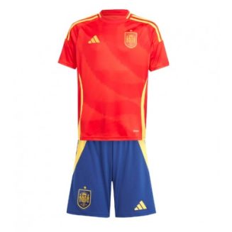 Kids Spanje Thuisshirt EK 2024 Voetbalshirts Korte Mouw (+ Korte broeken)