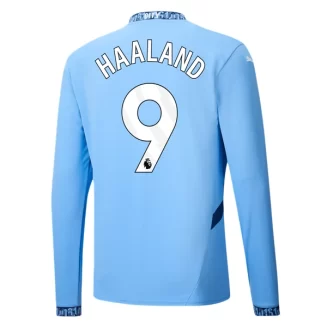 Manchester City Erling Haaland #9 Thuisshirt 2024-2025 Voetbalshirts Lange Mouwen