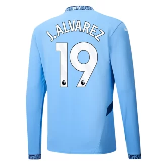 Manchester City Julian Alvarez #19 Thuisshirt 2024-2025 Voetbalshirts Lange Mouwen