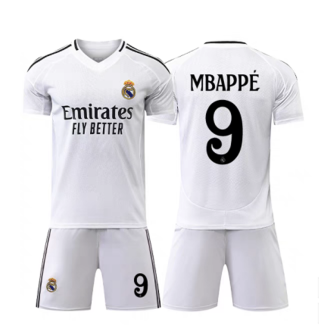 Goedkope Real Madrid Mbappe #9 Thuisshirt 2024/25 Voetbalshirts Korte Mouw (+ Korte broeken) Kopen