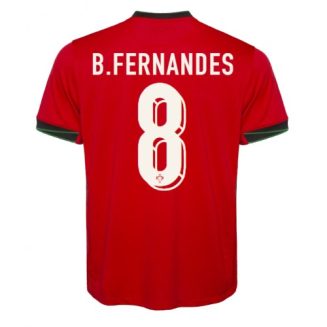 Portugal Bruno Fernandes #8 Thuisshirt EK 2024 Voetbalshirts Korte Mouw