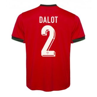 Portugal Diogo Dalot #2 Thuisshirt EK 2024 Voetbalshirts Korte Mouw