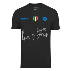 SSC Napoli Thuisshirt Special Edition Geolier Black 2024-2025 Voetbalshirts Korte Mouw