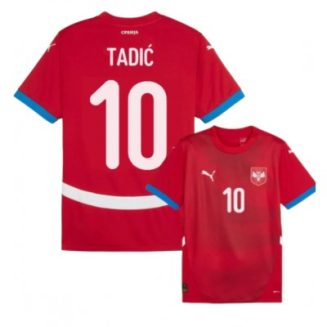 Servië Dusan Tadic #10 Thuisshirt EK 2024 Voetbalshirts Korte Mouw