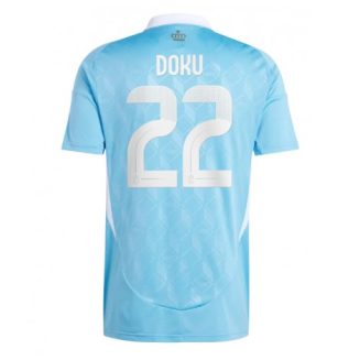 België Jeremy Doku #22 Uitshirt EK 2024 Voetbalshirts Korte Mouw