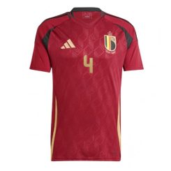 België Wout Faes #4 Thuisshirt EK 2024 Voetbalshirts Korte Mouw-1