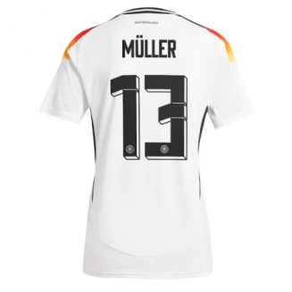 Dames Duitsland Thomas Muller #13 Thuisshirt EK 2024 Voetbalshirts Korte Mouw