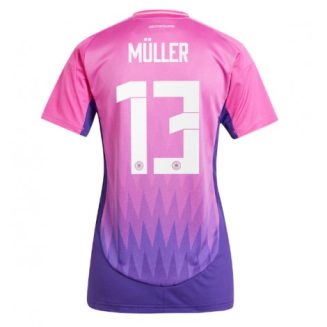 Dames Duitsland Thomas Muller #13 Uitshirt EK 2024 Voetbalshirts Korte Mouw