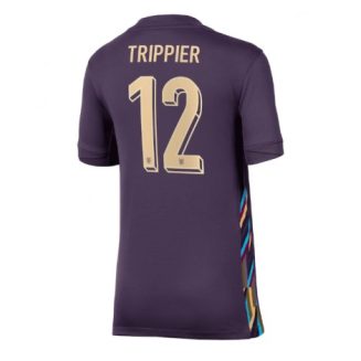 Dames Engeland Kieran Trippier #12 Uitshirt EK 2024 Voetbalshirts Korte Mouw