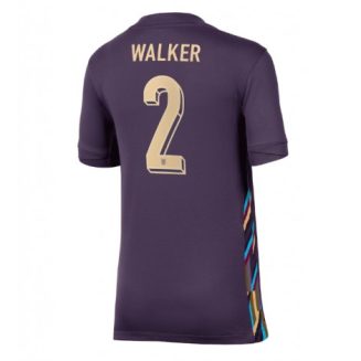 Dames Engeland Kyle Walker #2 Uitshirt EK 2024 Voetbalshirts Korte Mouw