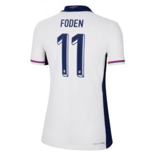 Dames Engeland Phil Foden #11 Thuisshirt EK 2024 Voetbalshirts Korte Mouw