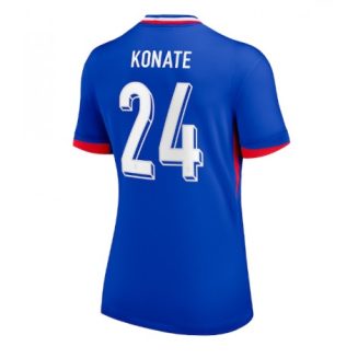 Dames Frankrijk Ibrahima Konate #24 Thuisshirt EK 2024 Voetbalshirts Korte Mouw