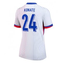 Dames Frankrijk Ibrahima Konate #24 Uitshirt EK 2024 Voetbalshirts Korte Mouw