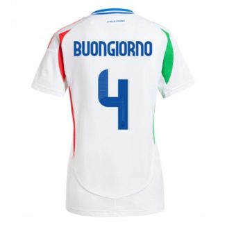 Dames Italië Alessandro Buongiorno #4 Uitshirt EK 2024 Voetbalshirts Korte Mouw