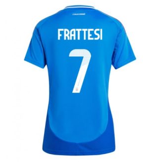 Dames Italië Davide Frattesi #7 Thuisshirt EK 2024 Voetbalshirts Korte Mouw