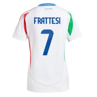 Dames Italië Davide Frattesi #7 Uitshirt EK 2024 Voetbalshirts Korte Mouw