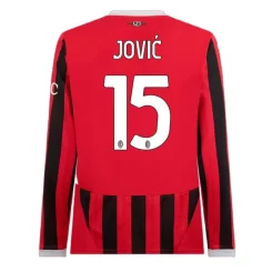 Goedkope AC Milan Luka Jović #15 Thuisshirt 2024-2025 Lange Mouwen Kopen