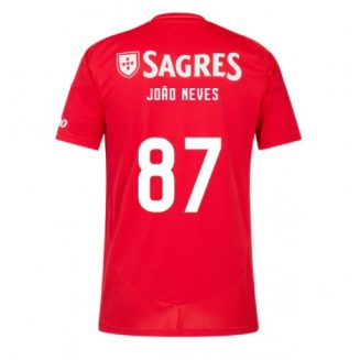 Goedkope Benfica Joao Neves #87 Thuisshirt 2024-2025 Voetbalshirts Korte Mouw Kopen