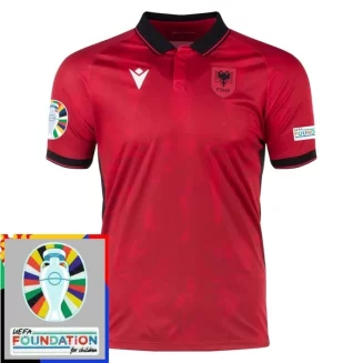 Goedkope EK 2024 Albanië Thuisshirt Korte Mouw Patch Kopen