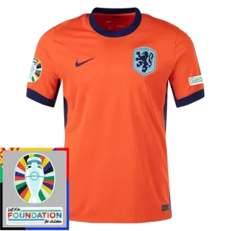 Goedkope EK 2024 Nederland Thuisshirt Korte Mouw Patch Kopen