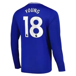 Goedkope Everton Ashley Young #18 Thuisshirt 2024-2025 Lange Mouwen Kopen