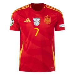 Goedkope Spanje Alvaro Morata #7 Thuisshirt EK 2024 Voetbalshirts Korte Mouw Kopen-1