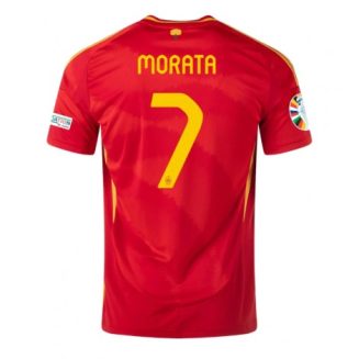 Goedkope Spanje Alvaro Morata #7 Thuisshirt EK 2024 Voetbalshirts Korte Mouw Kopen