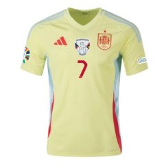 Goedkope Spanje Alvaro Morata #7 Uitshirt EK 2024 Voetbalshirts Korte Mouw Kopen-1