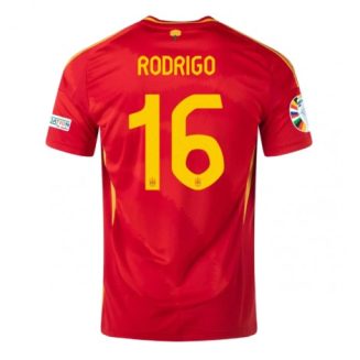 Goedkope Spanje Rodri Hernandez #16 Thuisshirt EK 2024 Voetbalshirts Korte Mouw Kopen