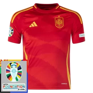 Goedkope Spanje Thuisshirt EK 2024 Patch Set Voetbalshirts Korte Mouw Kopen