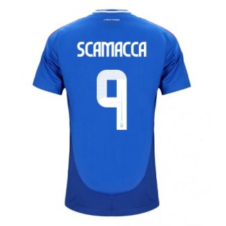 Italië Gianluca Scamacca #9 Thuisshirt EK 2024 Voetbalshirts Korte Mouw