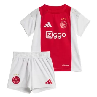 Kids Ajax Thuisshirt 2024-2025 Korte Mouw (+ Korte broeken)