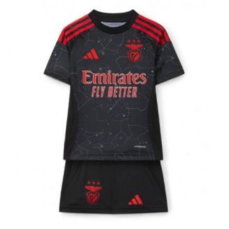 Kids Benfica Uitshirt 2024-2025 Voetbalshirts Korte Mouw (+ Korte broeken)