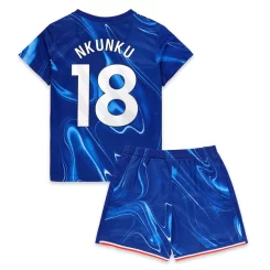 Kids Chelsea Christopher Nkunku #18 Thuisshirt 2024-2025 Korte Mouw (+ Korte broeken)